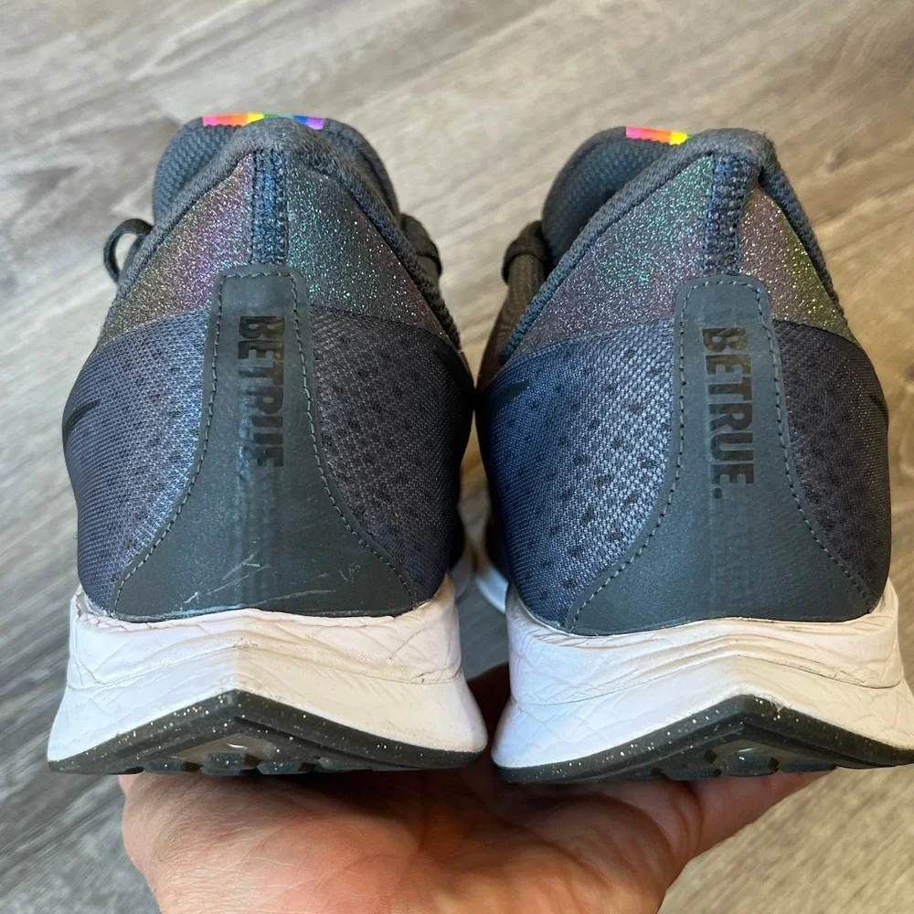 Nike Pegasus Turbo Be True Sneakers Gray Glitter Multi Mens 11.5 UK 10.5 EU 45.5